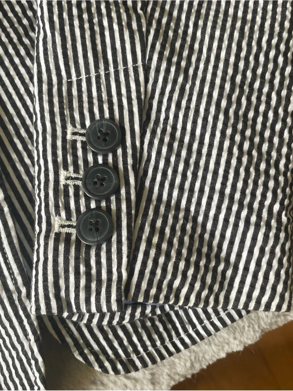 Striped Black and White Women's Blazer